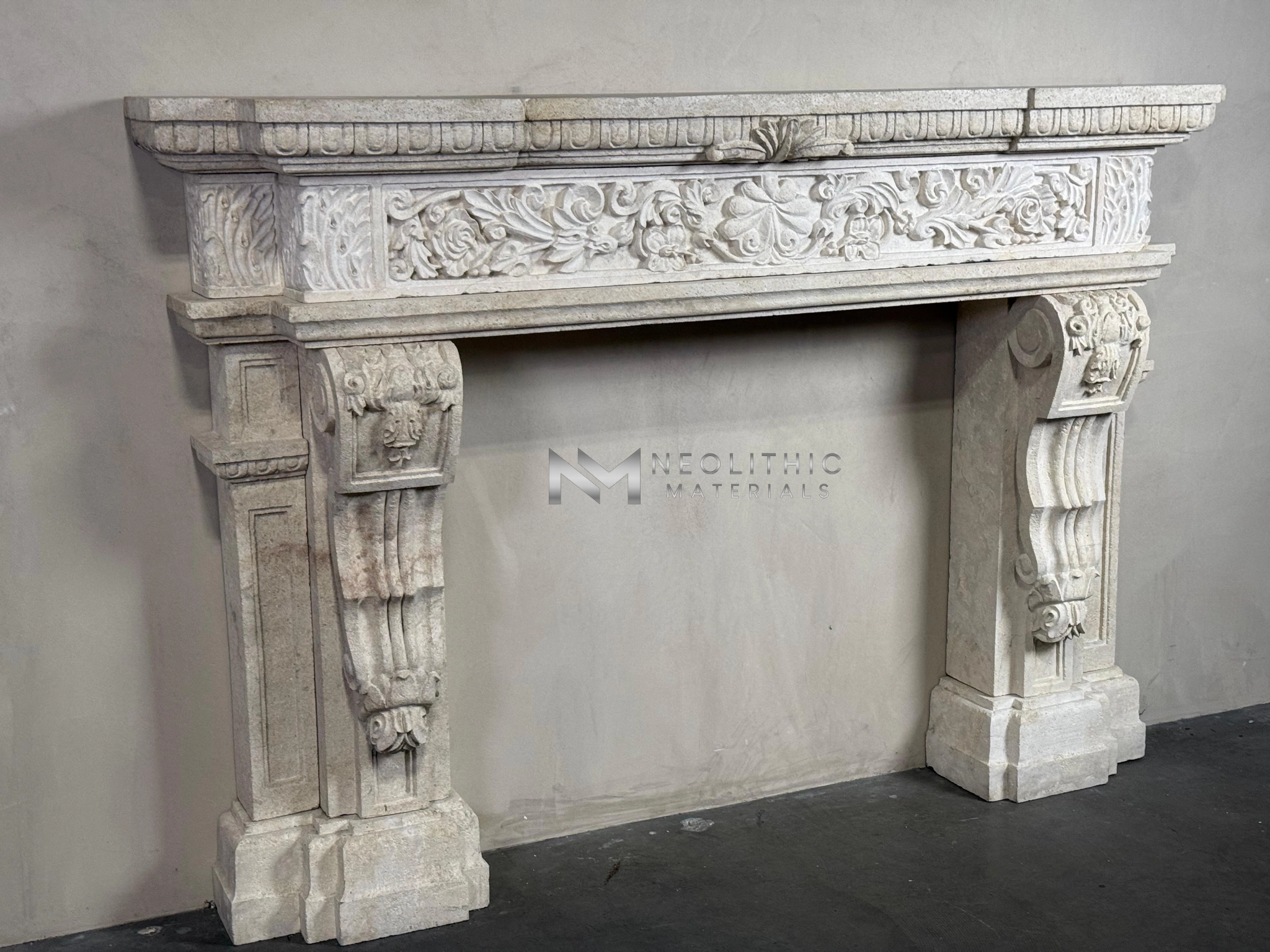 Reclaimed Limestone Mantel - Image 3